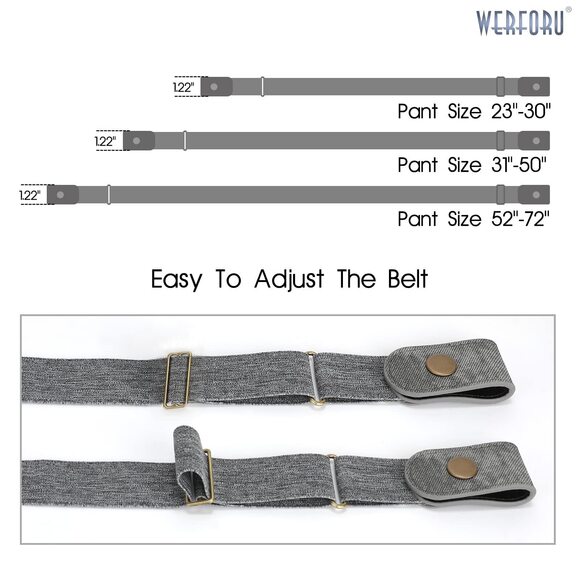 No Buckle Stretch Belt For Women Men Elastic Belt For Jeans Pants,l-dark😗 - Picture 6 of 7